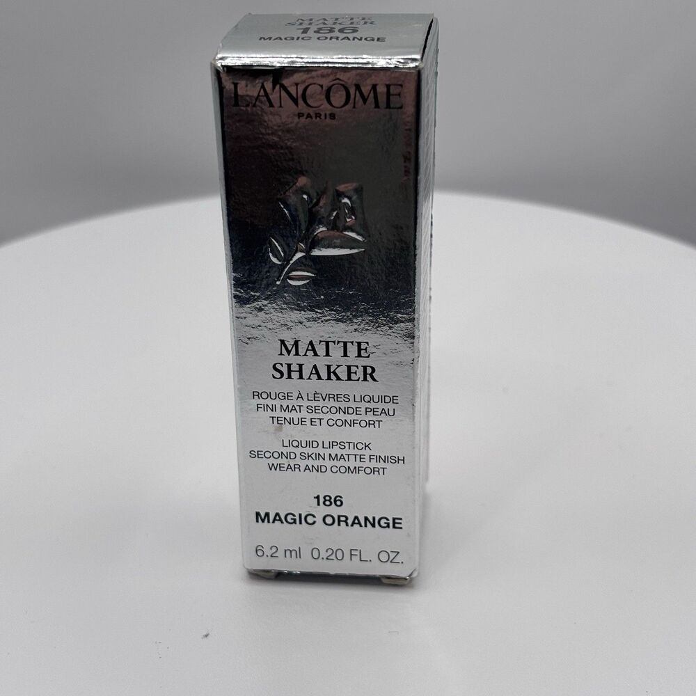 Lancome Matte Shaker Liquid Lipstick 186 Magic Orange - FULL SIZE NIB